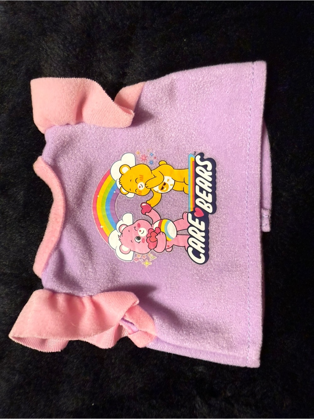 💖4/$25-Care Bears Doll Dress Purple Pink Ruffle Sleeve Doll Clothes
